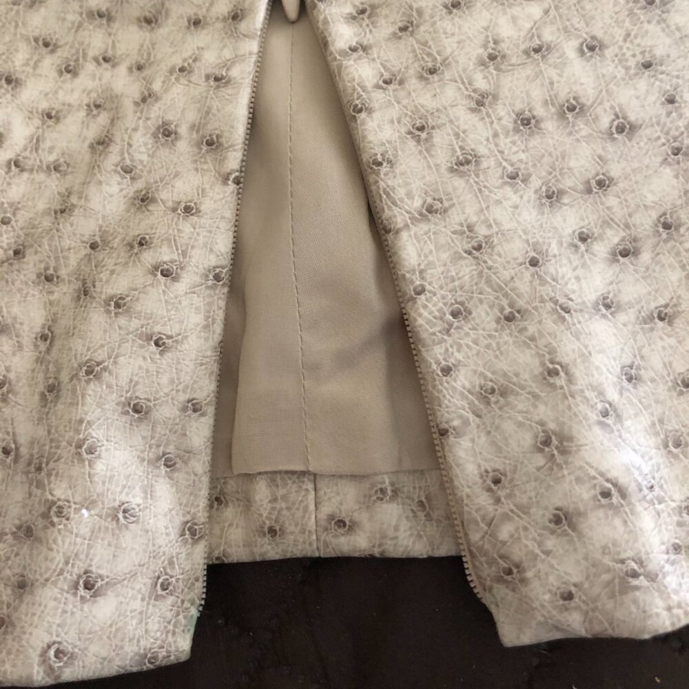 Parameter Women’s Straight Lined Pencil Skirt Sz 4 pLeather Ostrich Zipper New